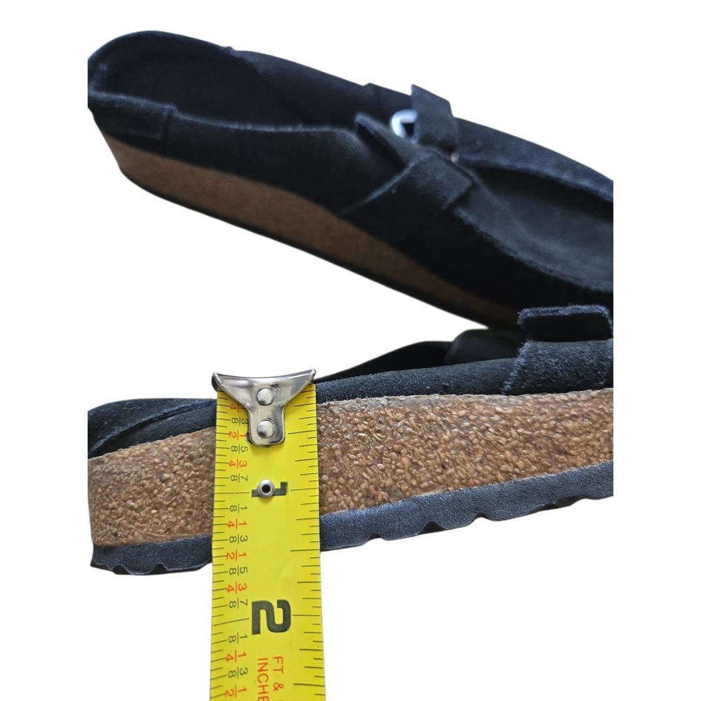 Birkenstock Buckley Black Suede Moccasin Clogs Mules Buckle EU 39 US 8 - Picture 7 of 14